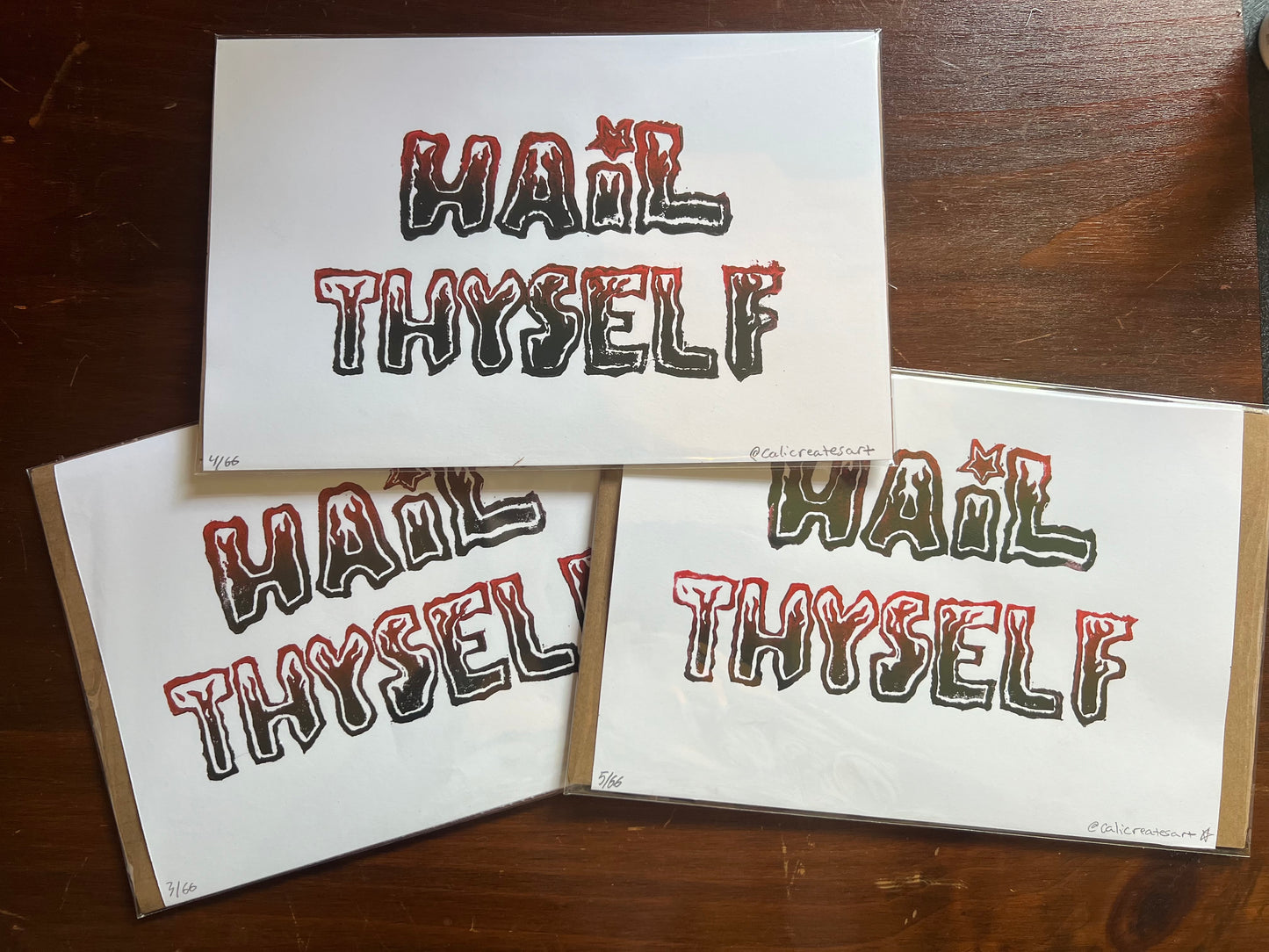 Hail Thyself Red & Black Ombré Print