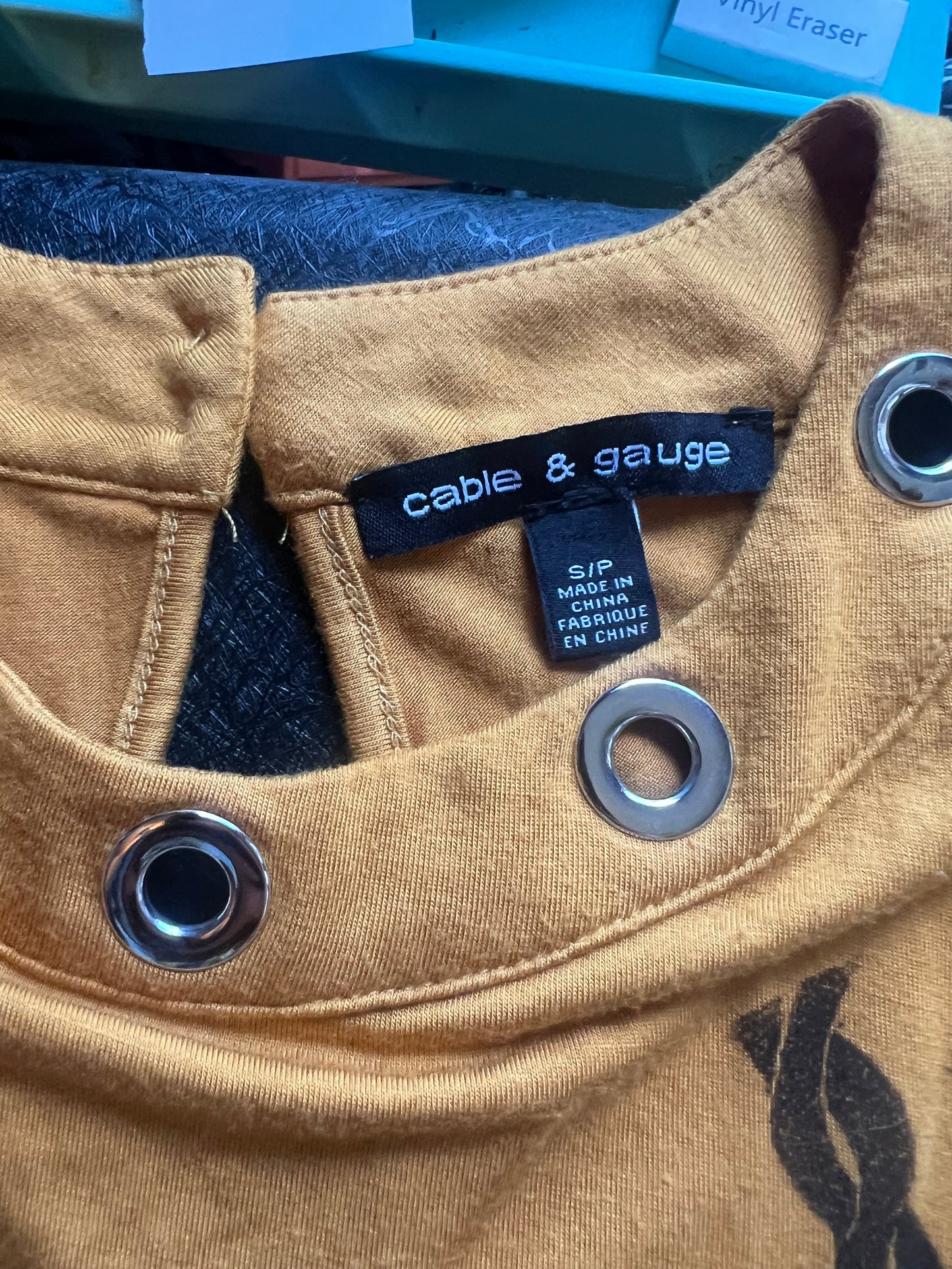 Mustard Yellow Sacrament Halter Top w/ Grommets