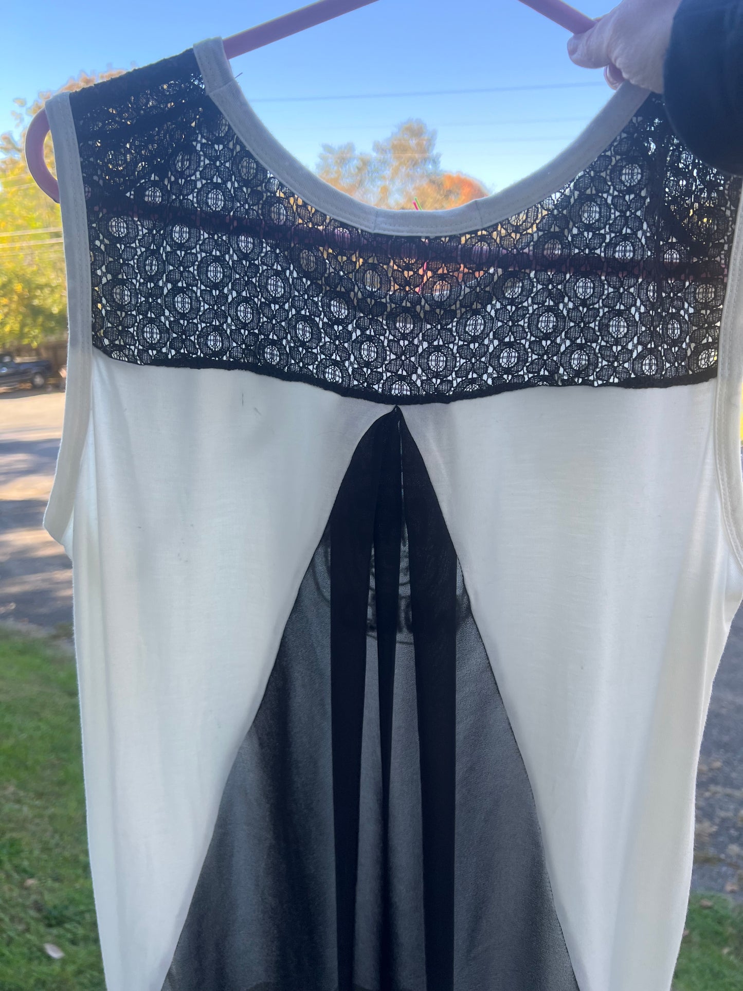 White Spiked Sleeveless Sick Sad World sleeveless blouse size large