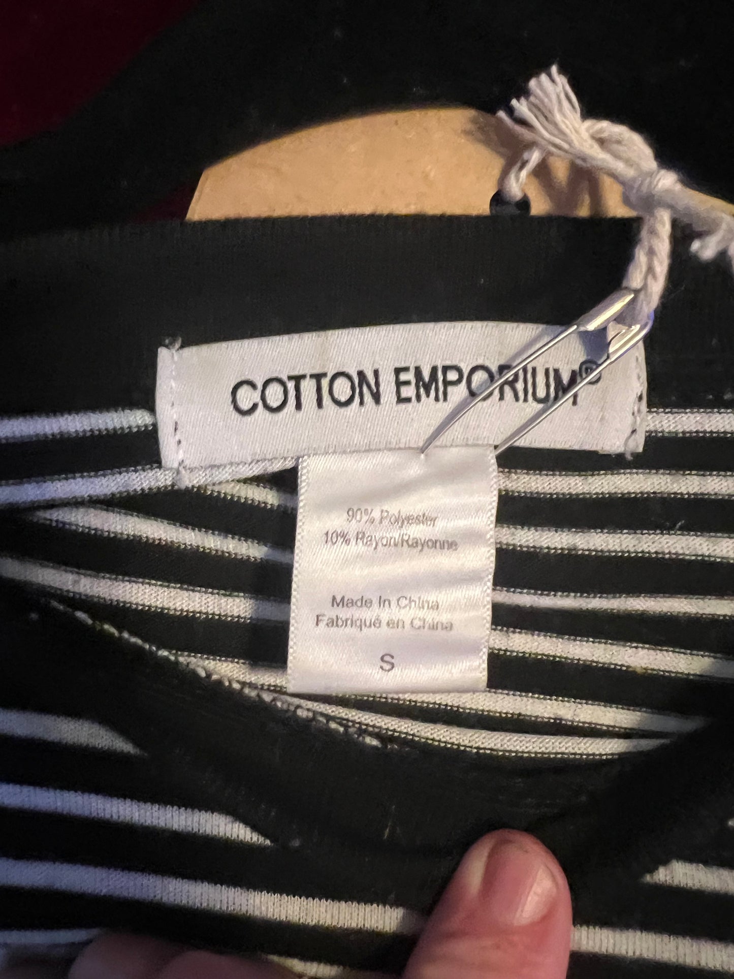 Hail Thyself Red Lace Black Striped T-shirt Dress Pockets size Small