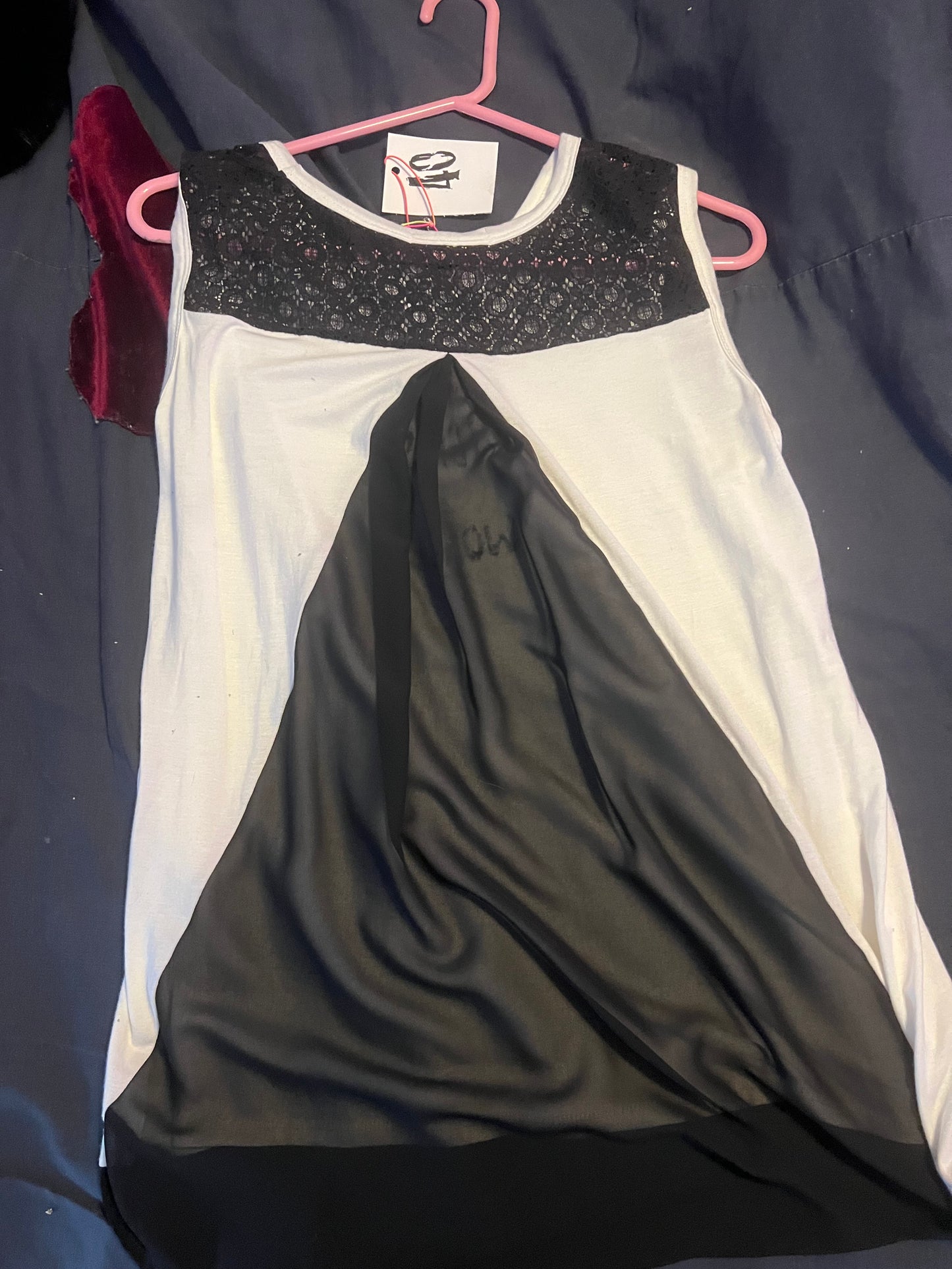 White Spiked Sleeveless Sick Sad World sleeveless blouse size large