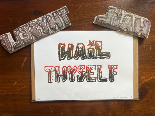 Hail Thyself Red & Black Ombré Print