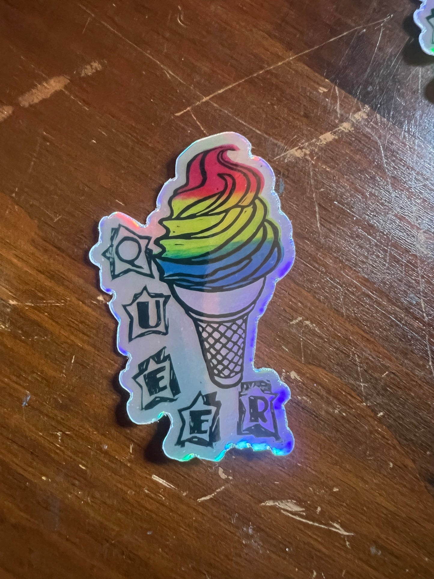 Queer Holographic Sticker