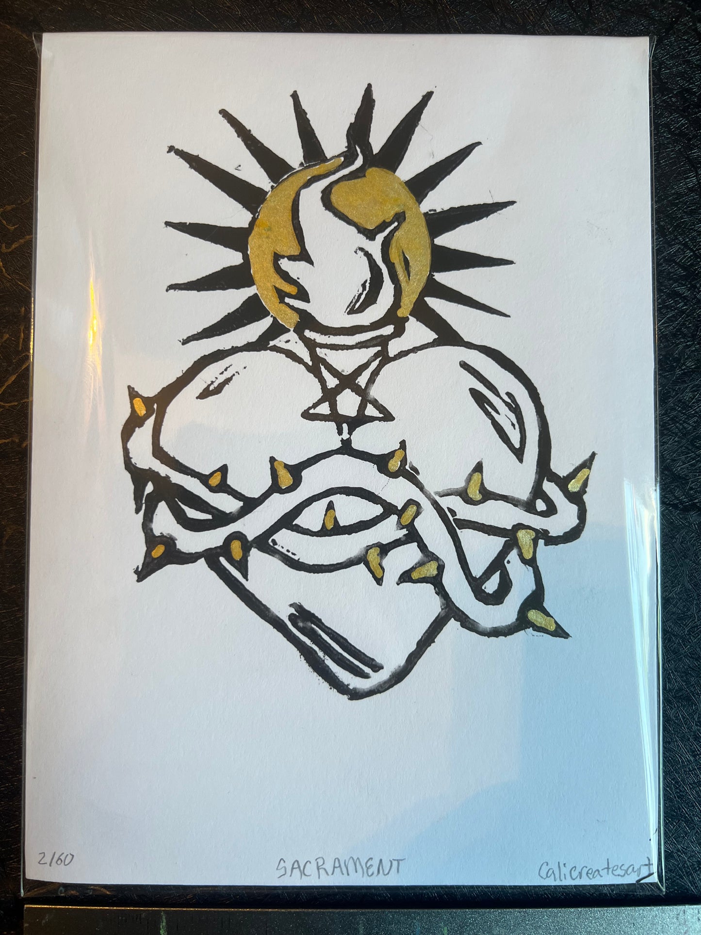 Sacrament Print in Black with Gold detail