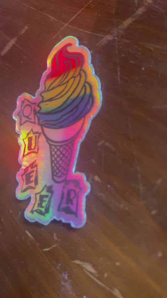 Queer Holographic Sticker
